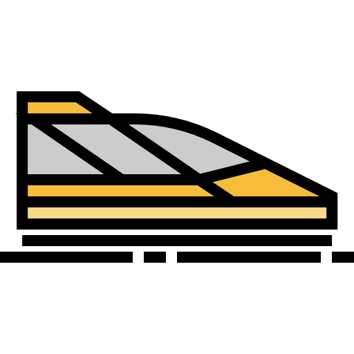 Train rails travelling transport icon