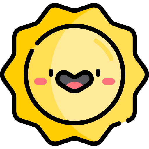 Sun warm summertime meteorology icon