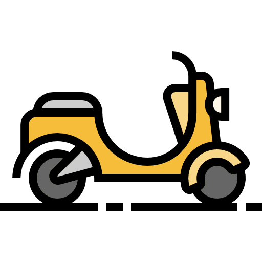 Vespa scooter transportation motorcycle icon