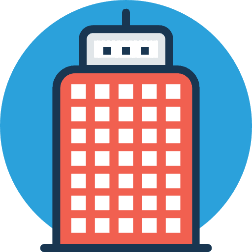 Building architecture and city office block buildings icon