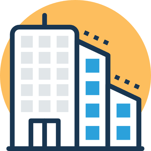 Building office block architecture and city buildings icon