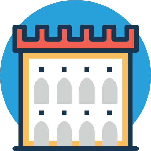 Castle buildings fortress castle icon