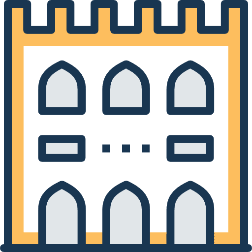 Castle fortress medieval fantasy icon