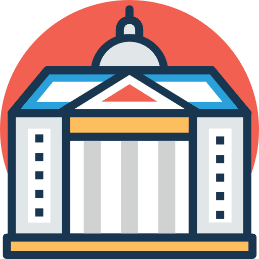Courthouse justice judge trial icon