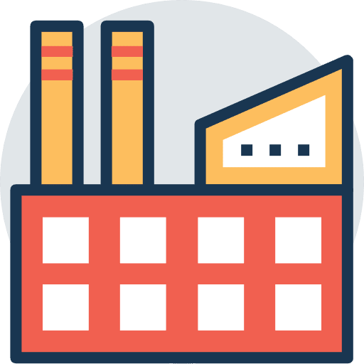 Factory landscape industry pollution icon