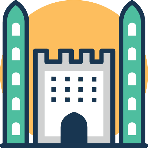 Fortress fantasy medieval construction icon