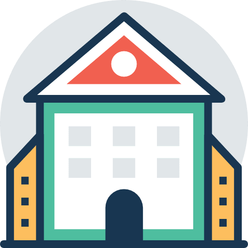 School college architecture and city buildings icon