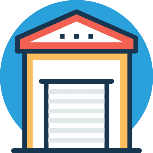 Warehouse buildings warehouse architecture and city icon