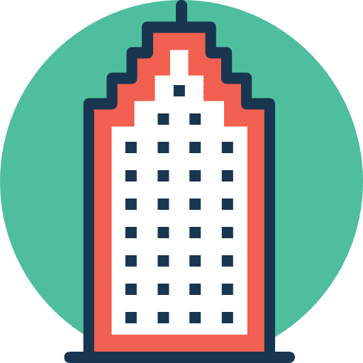Building urban office block city icon