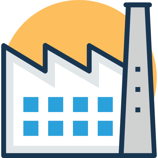 Industry buildings contamination factory icon