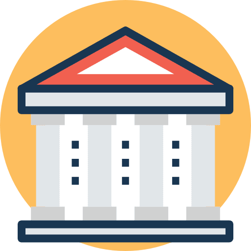 Library reader architecture and city library icon