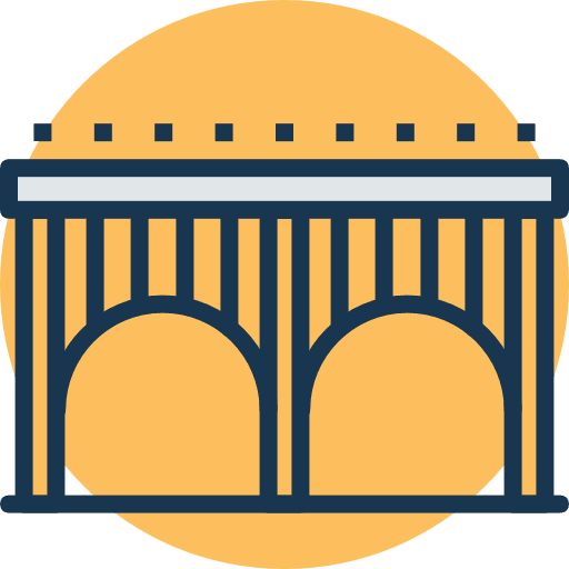 Bridge architecture and city engineering architectonic icon