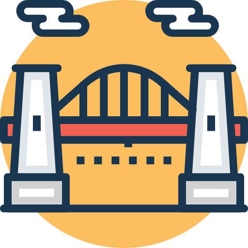 Bridge architecture and city monuments bridge icon