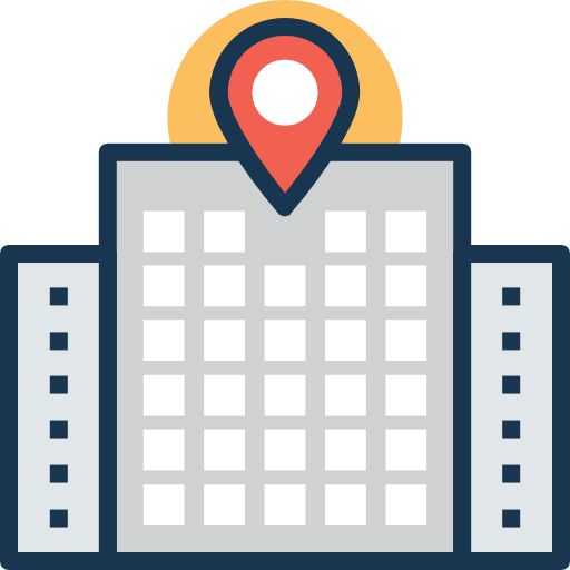 Building architecture and city city office block icon