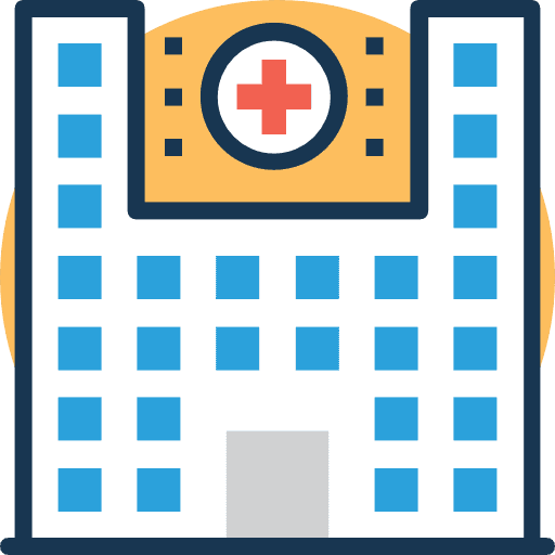 Hospital health clinic architecture and city hospital icon