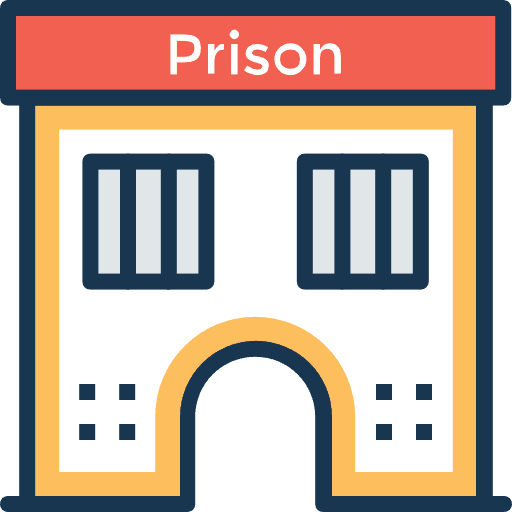 Prison architecture and city jail prison icon