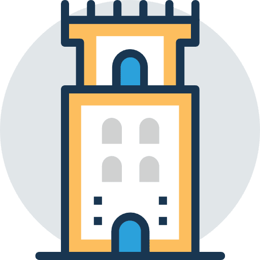 Tower landscape fantasy castles icon