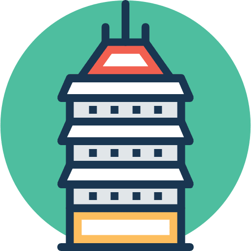 Bank banking columns architecture and city icon