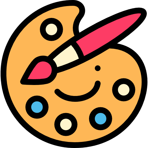 Paint palette art painting palette art decó icon