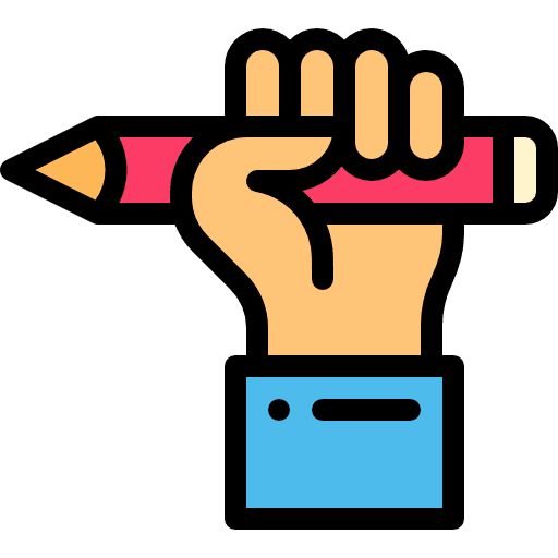 Pencil hand gesture hand write icon