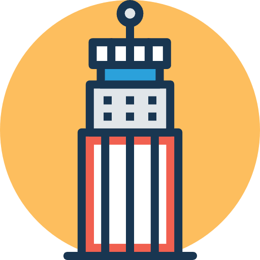 University architecture and city monuments college icon