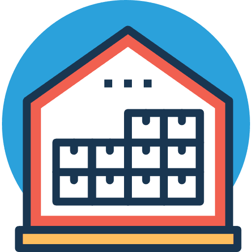 Warehouse stocks industry warehouse icon