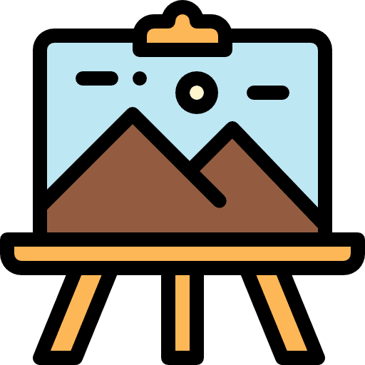 Canvas painter easel art icon