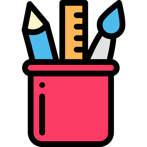 Pencil case edit tools writing school material icon