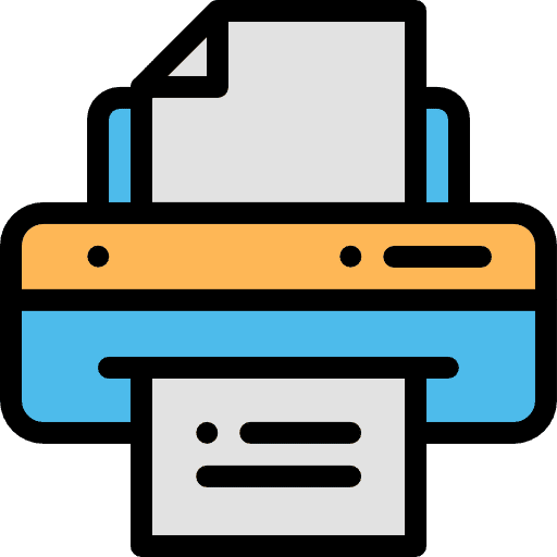 Printer paper ink printing icon