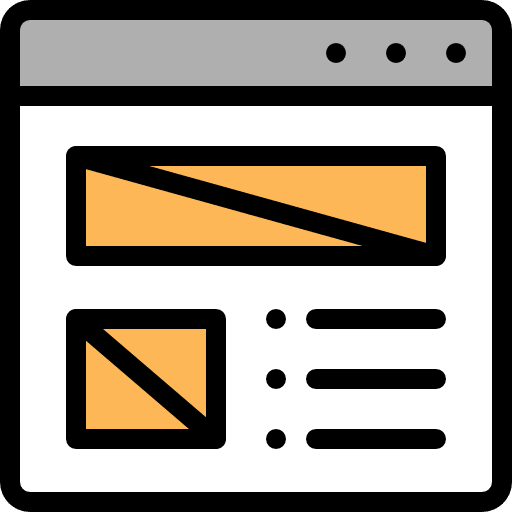 Wireframe web page interface browser icon