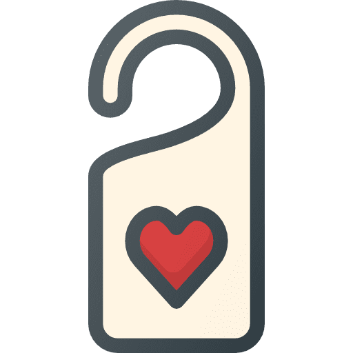 Door hanger hanger sleeping love and romance icon