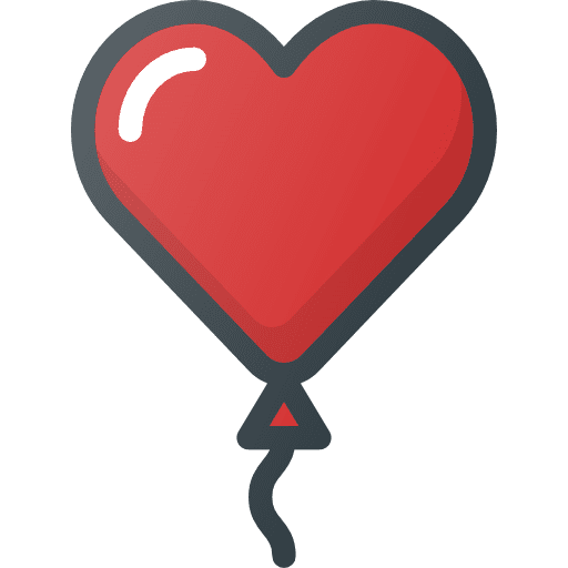 Heart balloon gaming birthday and party celebration icon