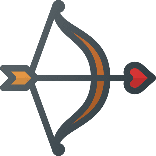 Arrow cupid romantic heart icon