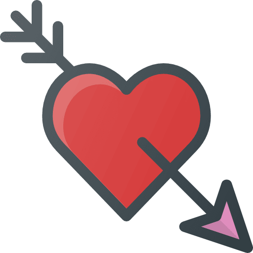 Arrow cupid valentines day romanticism icon