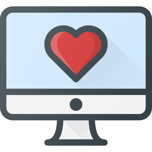 Computer computing electronic valentines day icon