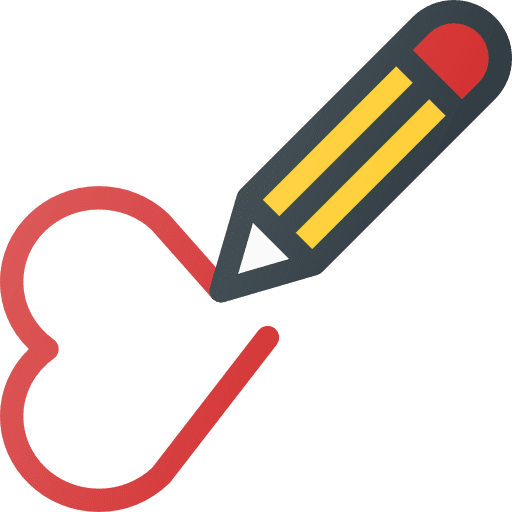 Drawing romantic heart romance icon