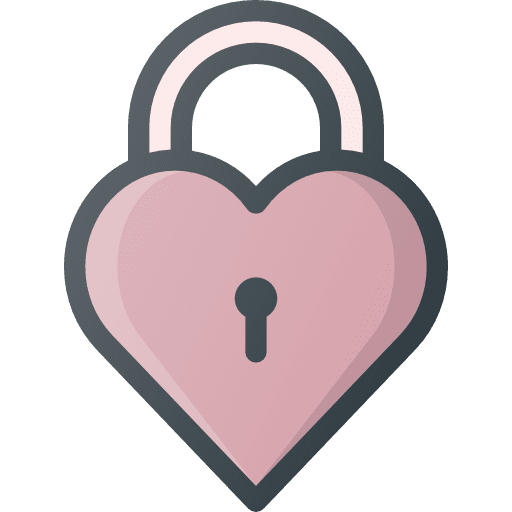 Heart lock romantic heart lock valentines icon