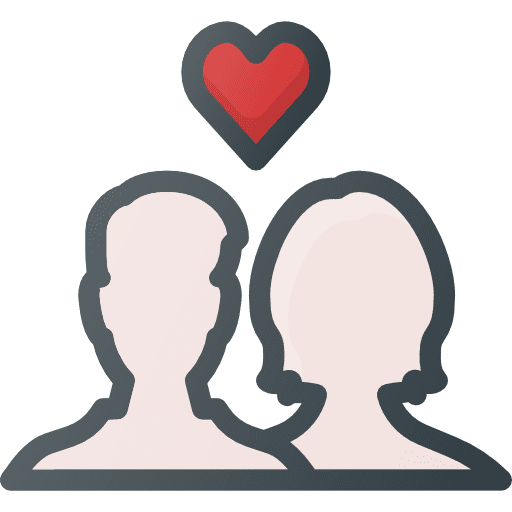 In love valentines day young people icon