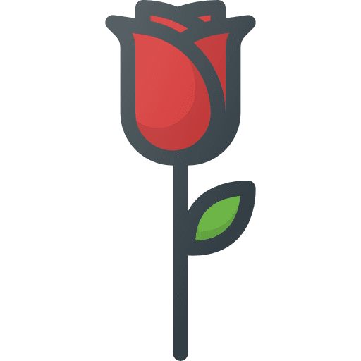 Rose petals botanical flower icon
