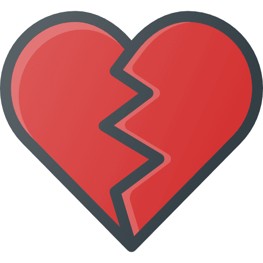 Broken heart heartbreak love shapes icon