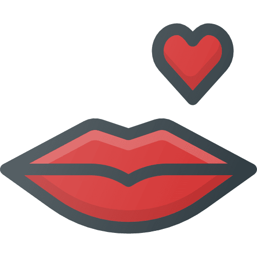 Kiss love valentines day girly icons icon