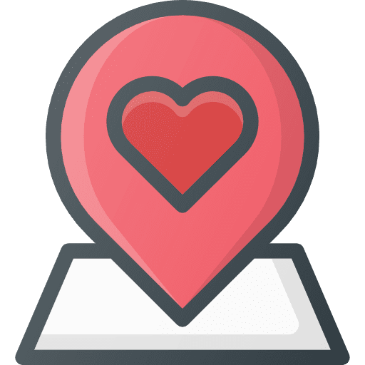Love location map point placeholder icon
