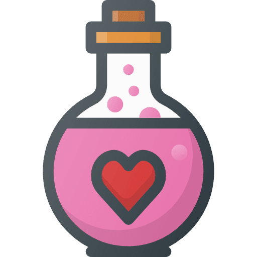 Potion heart valentines day love icon