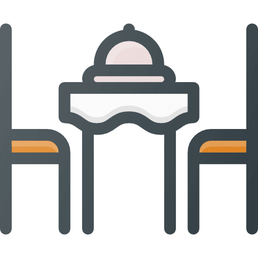 Romantic dinner restaurant table food and restaurant icon