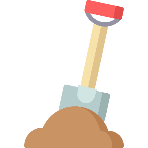 Shovel improvement construction and tools travel icon