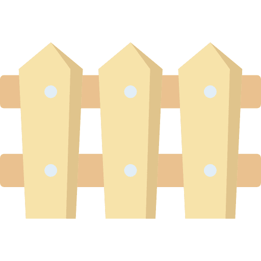 Fence picket draws farming and gardening icon