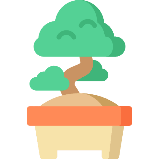 Bonsai botanical farming and gardening chinese icon