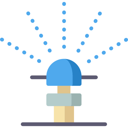 Sprinkler farming and gardening ecology and environment security icon