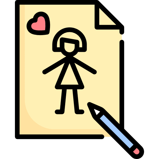 Draw mothers day love and romance kid and baby icon