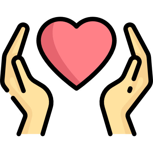 Hands miscellaneous hand heart donate icon